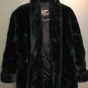 Dark emerald Green Faux Fur Coat